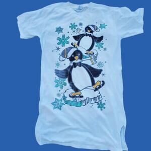 Vintage Penguin Nightgown Winter Snow Pajamas Cute Holidays